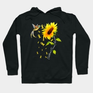 Childhood Cancer Awareness Hummingbird Sunflower Ribbon Hoodie